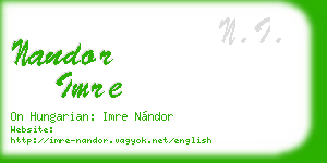 nandor imre business card