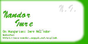 nandor imre business card